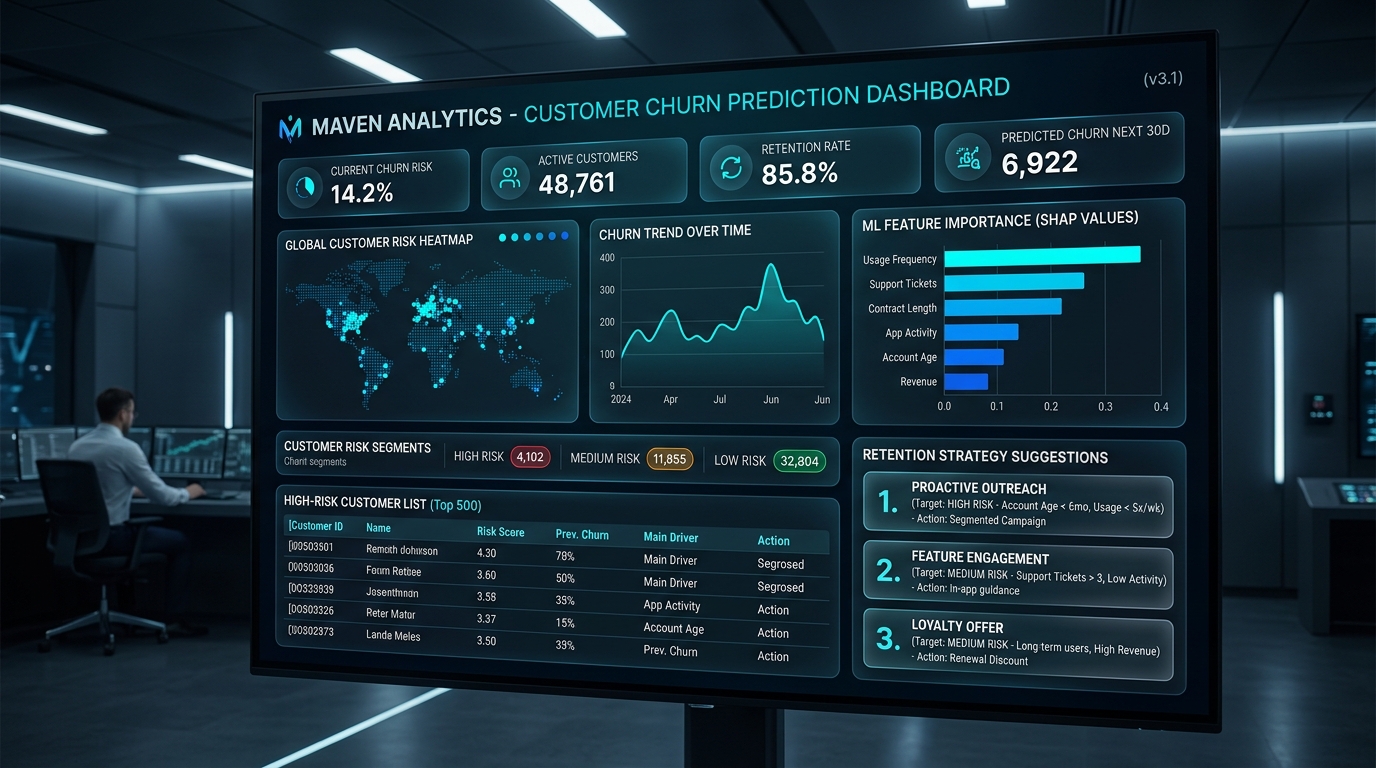 Customer Churn Analytics Dashboard